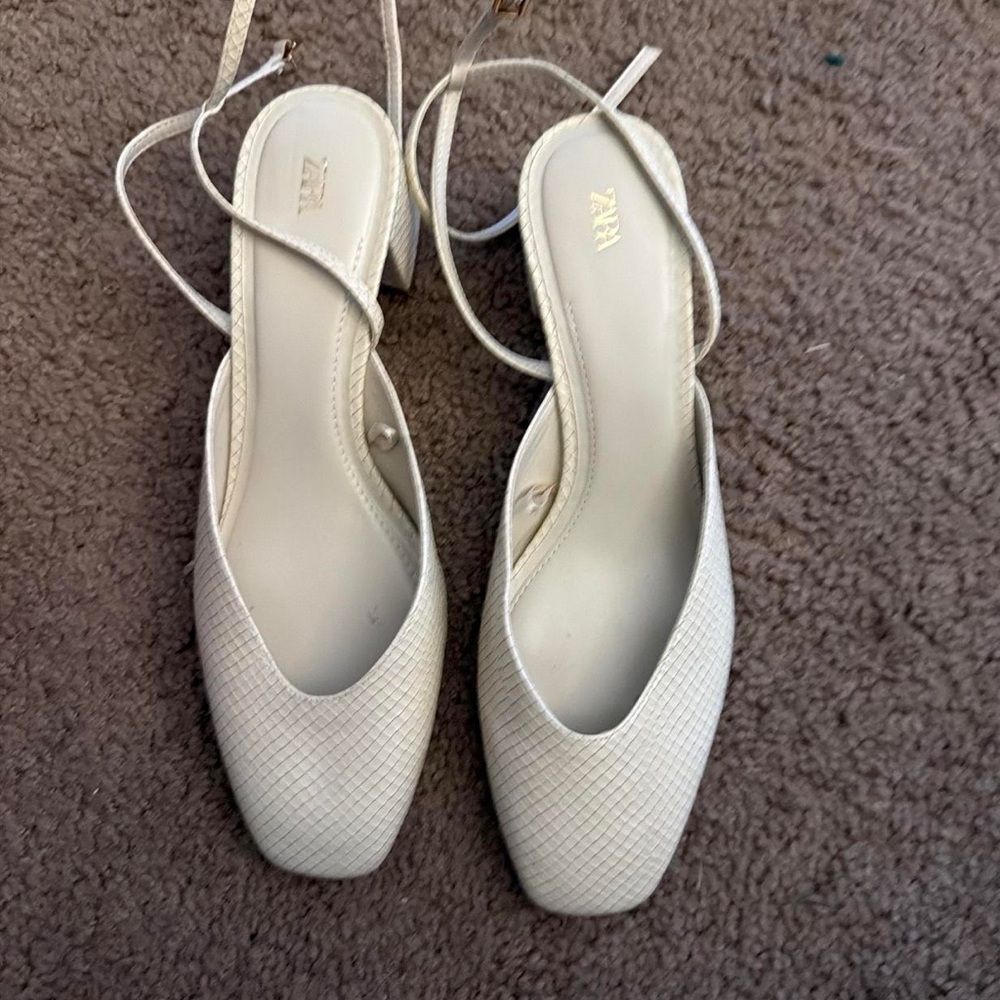 Zara NWT cream Mary Jane sandal shoes - Picture 3 of 5
